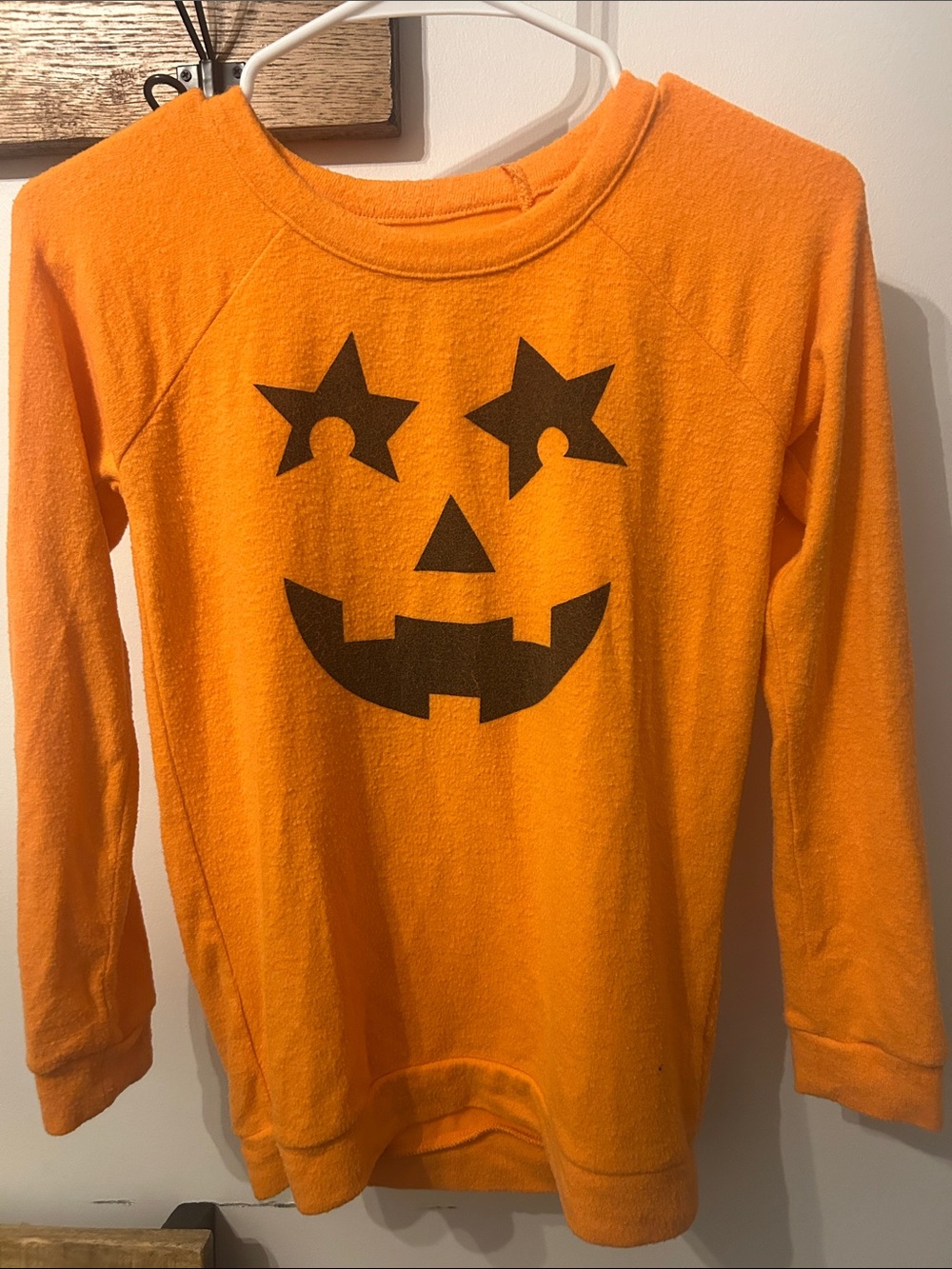 Chaser Kids Orange Pullover with Black Pumpkin Face Graphic